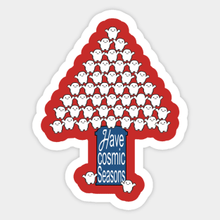 Christmas Greetings - Adipose Wish You Cosmic Seasons Sticker